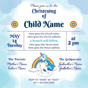 Little Giraffe Printable Christening Invitation for Boys