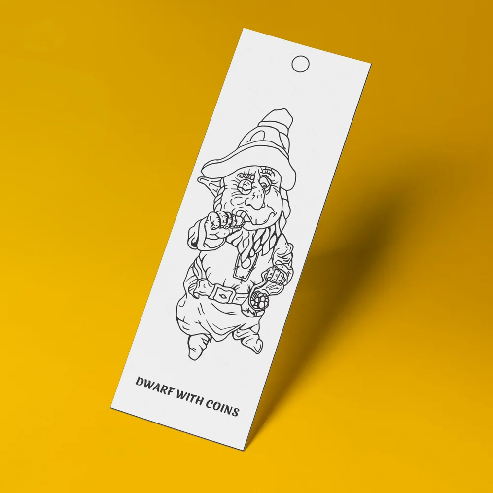 The Dwarf with Coins: A treasure-loving character guarding his hoard. The Dwarf with Coins: A treasure-loving character guarding his hoard.