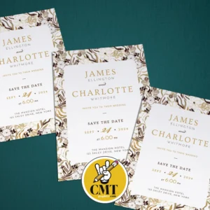 Elegant Boho Wedding Invitation – Beige & Olive Floral Design