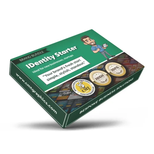 Image features a packaging mockup for the IDentity Starter Brand Bundle.