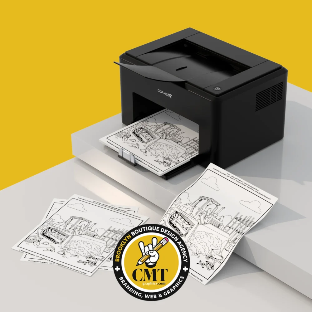 Bulldozer Coloring Page - Instant PDF Download