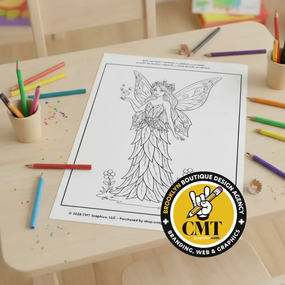 Florwyn Fairy Coloring Page - Instant PDF Download Florwyn Fairy Coloring Page - Instant PDF Download