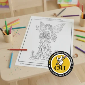 Florwyn Fairy Coloring Page - Instant PDF Download Florwyn Fairy Coloring Page - Instant PDF Download