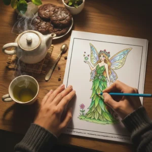 Florwyn Fairy Coloring Page - Instant PDF Download Florwyn Fairy Coloring Page - Instant PDF Download