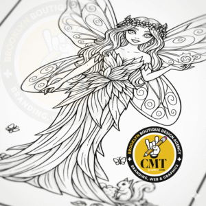 Lyria Moonwhisper Fairy Coloring Page - Instant PDF Download