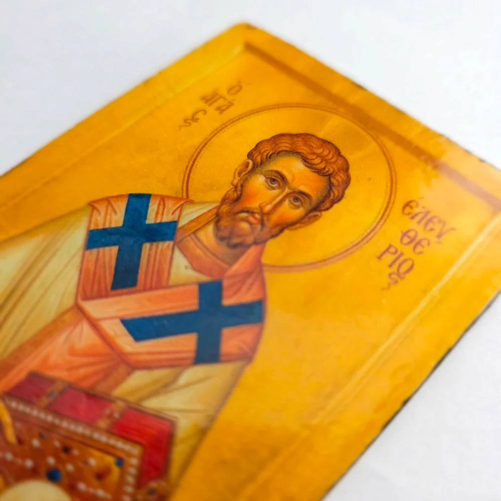 Saint Eleftherios Orthodox Wooden Mounted Icon