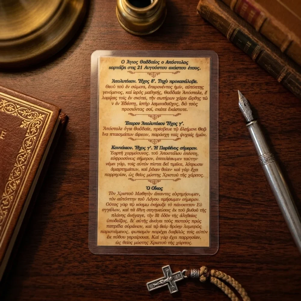 Saint Jude Thaddeus the Apostle laminated icon.