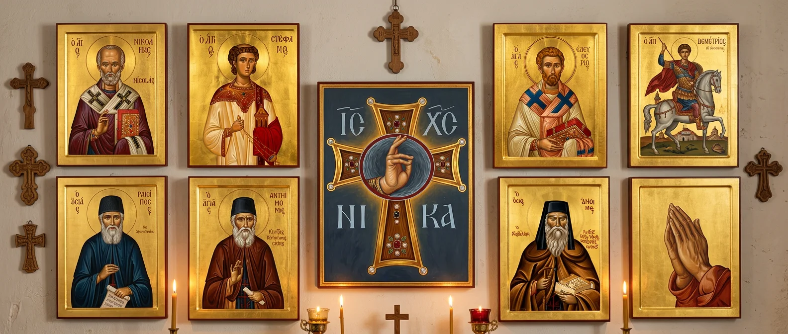 Greek Orthodox Decoupage Icons