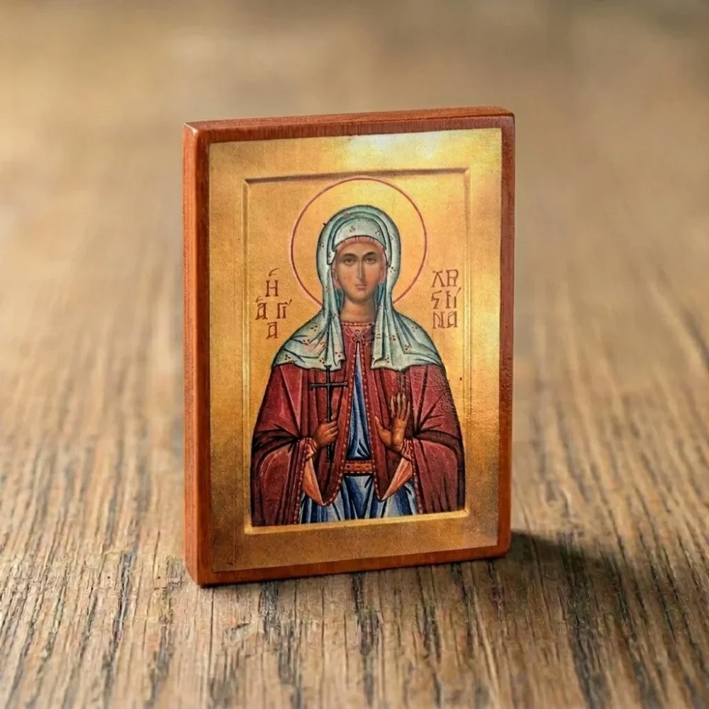 Saint Christina the Great Martyr of Tyre Orthodox wooden mounted icon handmade in Brooklyn NY Saint Christina the Great Martyr of Tyre Orthodox wooden mounted icon handmade in Brooklyn NY